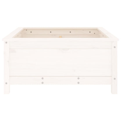 Jardinera Madera Maciza De Pino Blanco 82,5x82,5x39 Cm_4