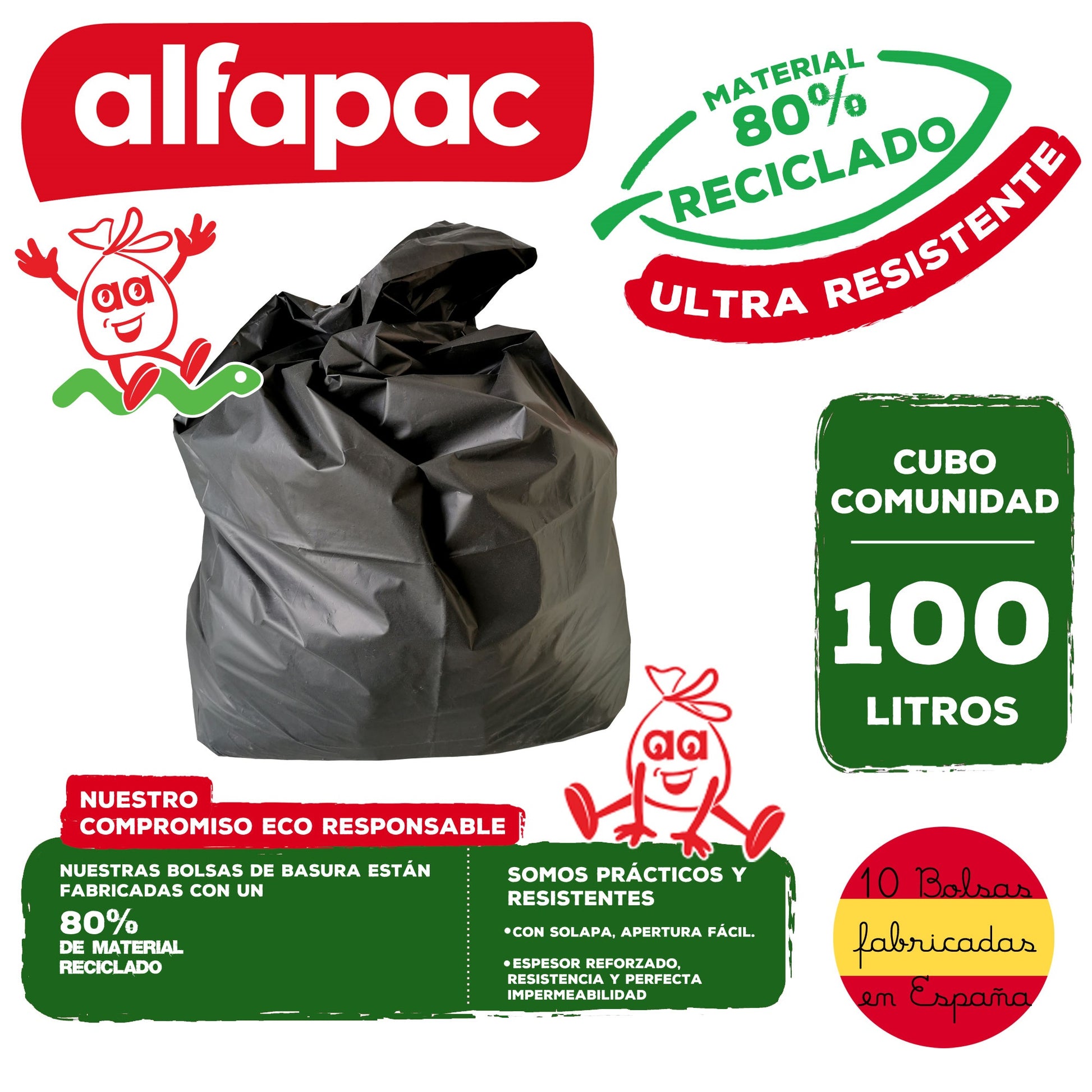 Pack De 90 Rollos De 10 Bolsas De Basura De 100l_1
