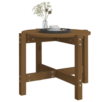 Mesa De Centro De Madera Maciza De Pino Marrón Miel 62,5x45 Cm_2