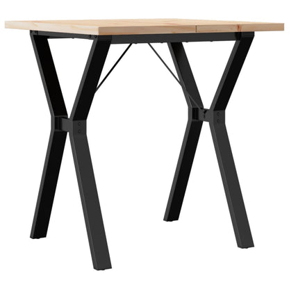 Mesa De Comedor Marco Y Madera Maciza Pino Y Acero 70x70x75,5cm_0