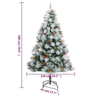 Vidaxl Árbol De Navidad Artificial Con Bisagras 300 Led Y Bolas 180 Cm_2