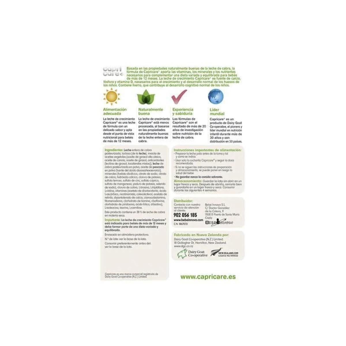 Leche de crecimiento 3 Capricare 800 gr