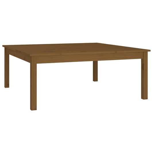 Mesa De Centro Madera Maciza De Pino Marrón Miel 100x100x40 Cm_0