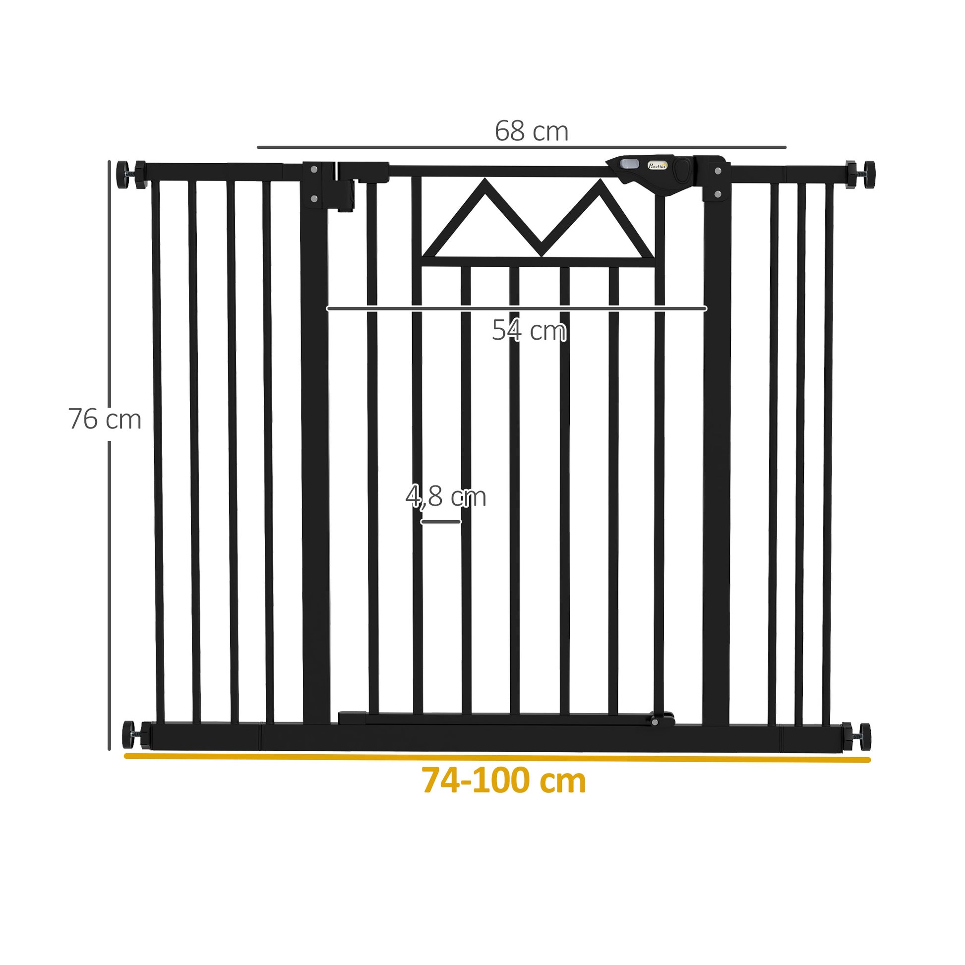 Pawhut Barrera De Seguridad Extensible Con Cierre Automático 74-100x76 Cm Negro_2