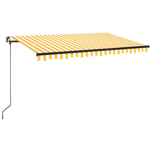 Toldo Retráctil Manual Amarillo Y Blanco 400x350 Cm_0