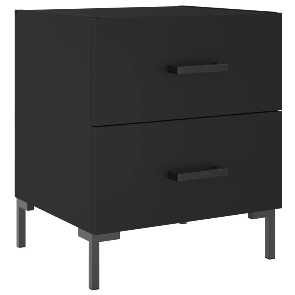 Mesitas De Noche 2 Uds Madera Ingeniería Negro 40x35x47,5 Cm_3