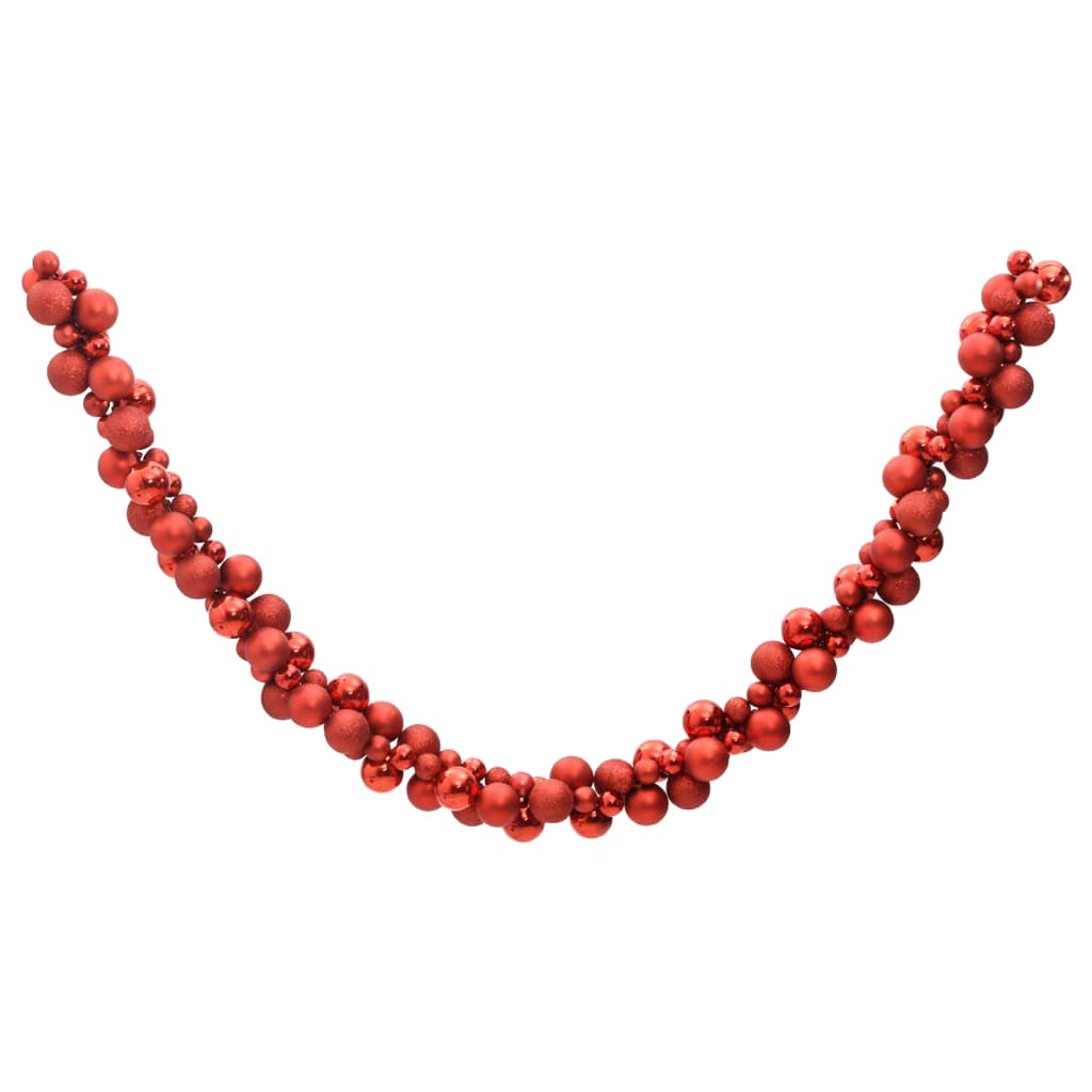 Vidaxl Corona De Bolas De Navidad Poliestireno Rojo 175 Cm_0