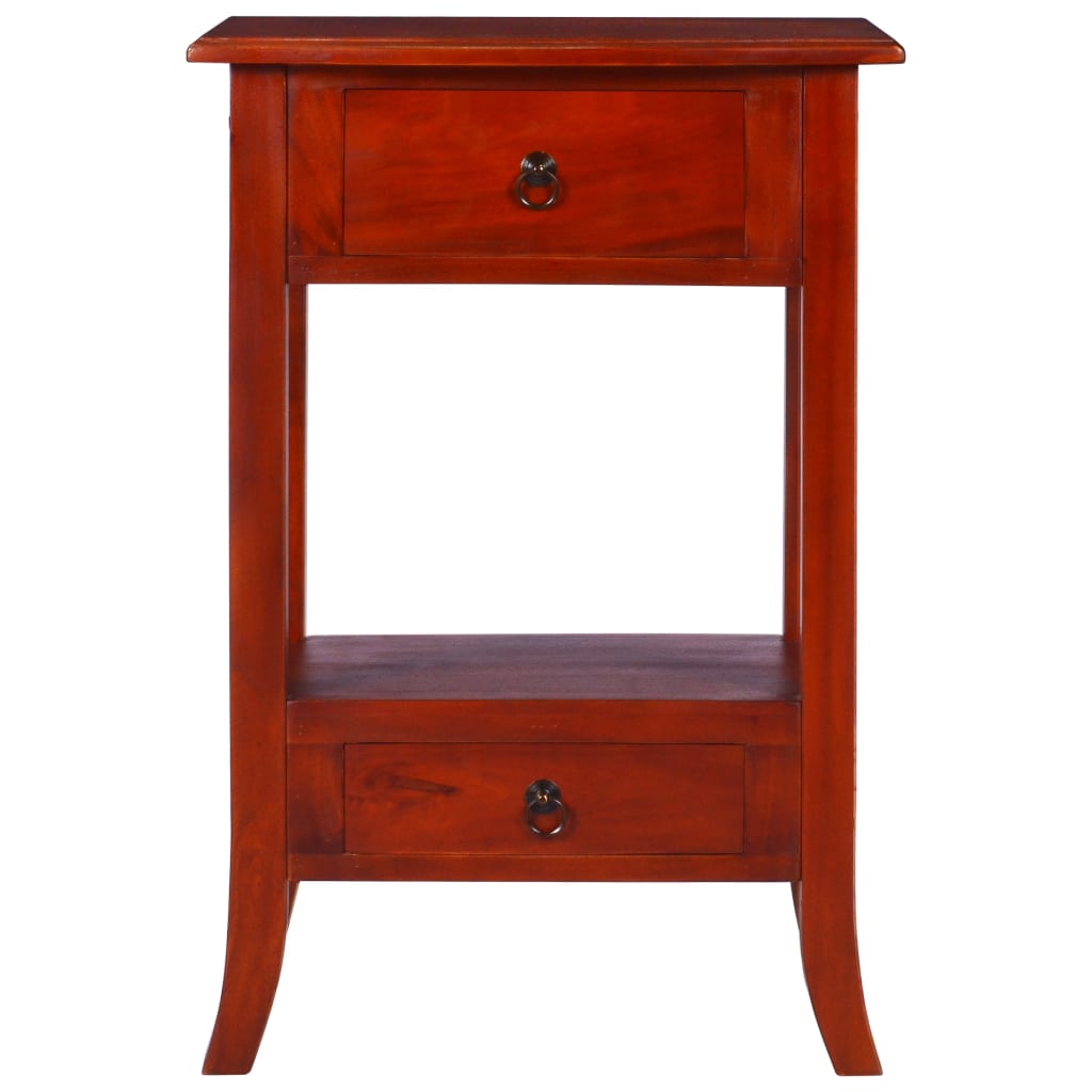 Mesa Consola Clásica De Madera Maciza Caoba Marrón 50x30x75 Cm_1