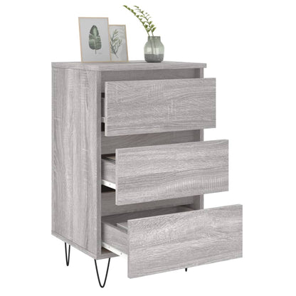 Mesita De Noche Madera De Ingeniería Gris Sonoma 40x35x69 Cm_2