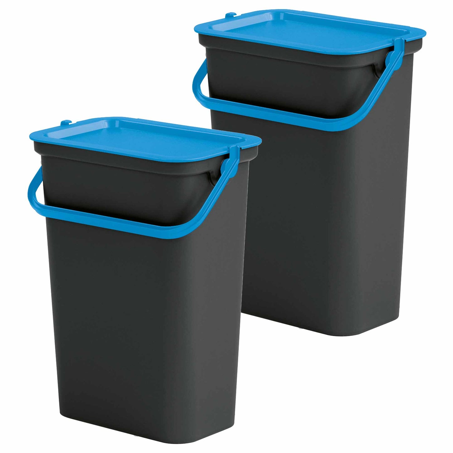 Set De 2 Papeleras moda 10l Con Asa Azul Y Negro_0