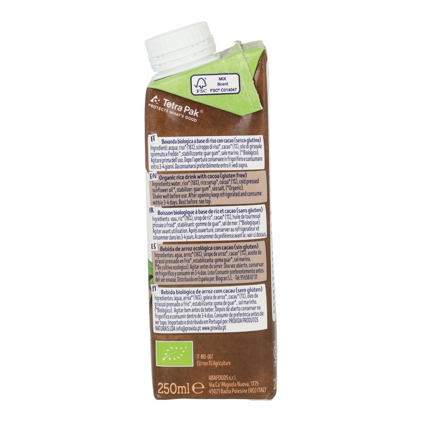 Bebida Mini de Arroz con Cacao BIO Isola Bio 250 ml