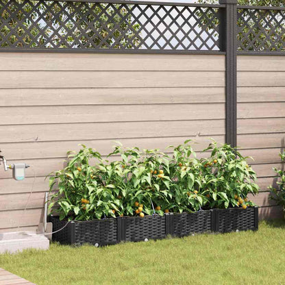 Vidaxl Jardineras Negro 160 X 40 X 22 Cm Acero_1