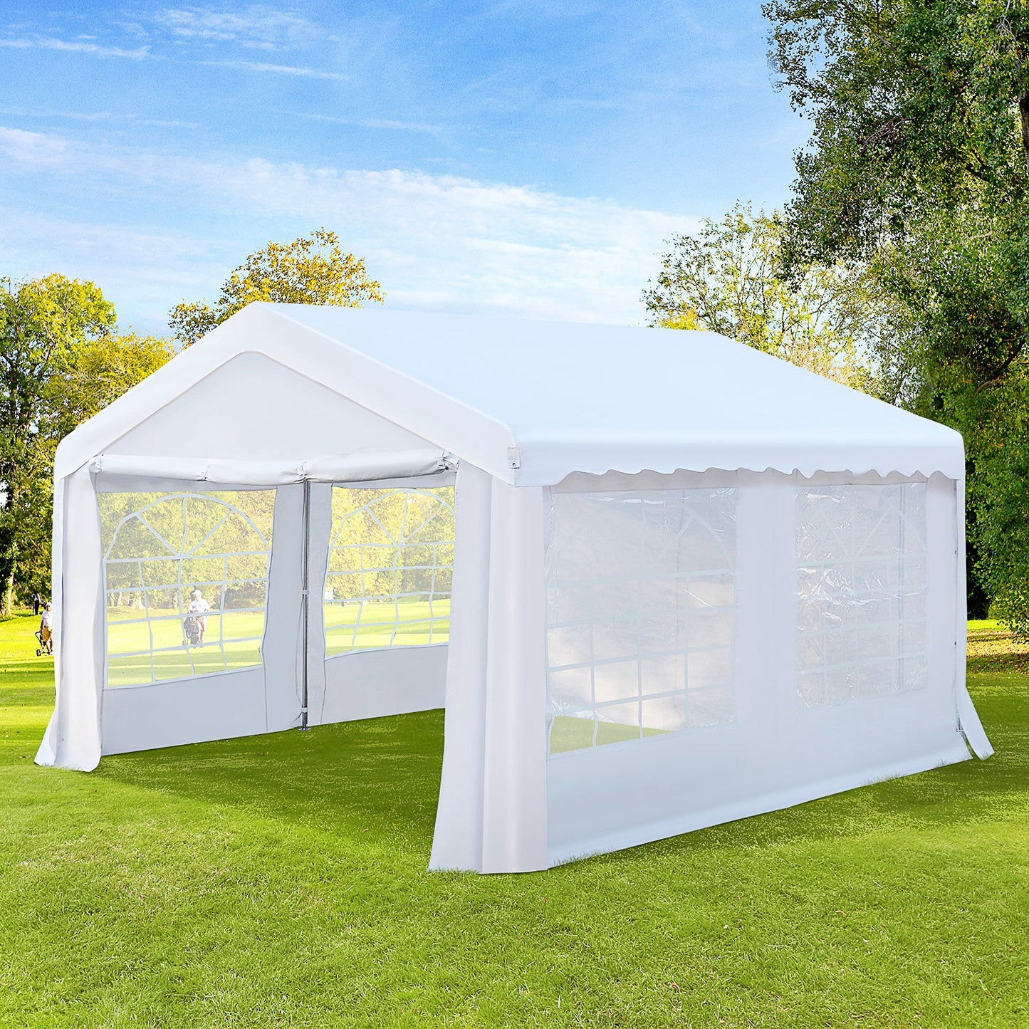 Outsunny Carpa 4x4x2,8m Acero Galvanizado Pabellon Carpas Boda Gazebo Cenador_1