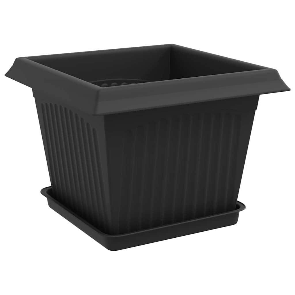 Macetas 24 Pcs Negro 23 X 23 X 17,5 Cm Plástico_4
