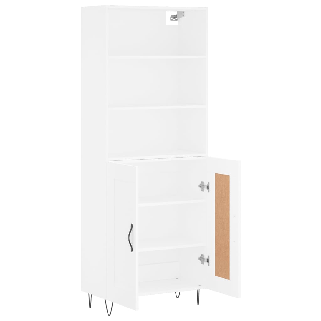 Aparador Alto Madera Contrachapada Blanco 69,5x34x180 Cm_3