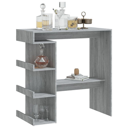 Mesa Bar Estante Almacenaje Gris Sonoma 100x50x101,5 Cm_2