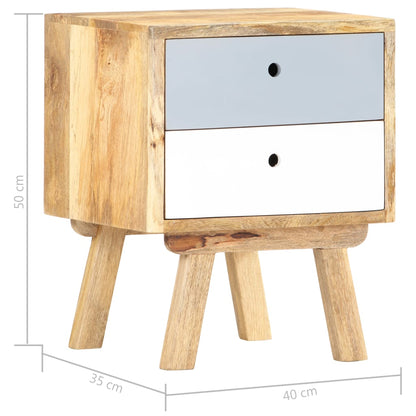 Mesita De Noche De Madera Maciza De Mango 40x35x50 Cm_4