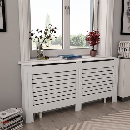 Vidaxl Cubiertas Para Radiador 2 Unidades Mdf Blanco 172x19x81,5 Cm_1