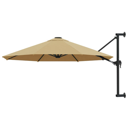 Vidaxl Sombrilla De Pared Con Barra De Metal Taupe 300 Cm_0