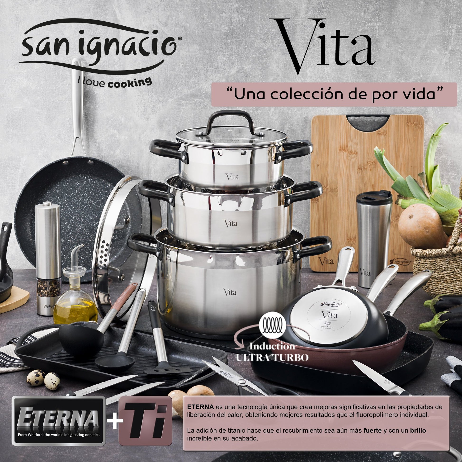Sarten Honda Con Tapa 24x7.5 Cm Aluminio Forjado Apta Para Inducción San Ignacio Vita_1