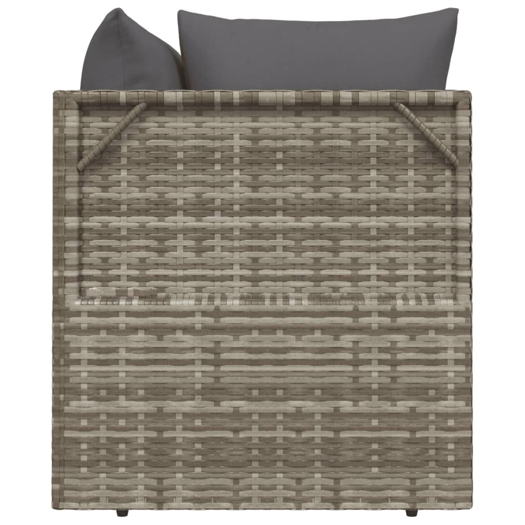 Vidaxl Set De Muebles De Jardín 3 Pzas Y Cojines Ratán Sintético Gris_4