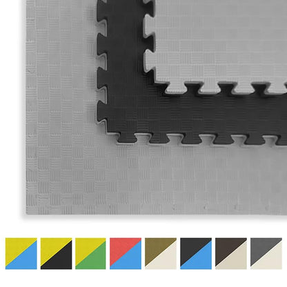 Artatami® Tatami Puzzle 1x1x25 Mm Negro - Gris Pack Ahorro【8 Unidades】 Alta Densidad Eva – Judo, Bjj, Mma Y Lucha_3