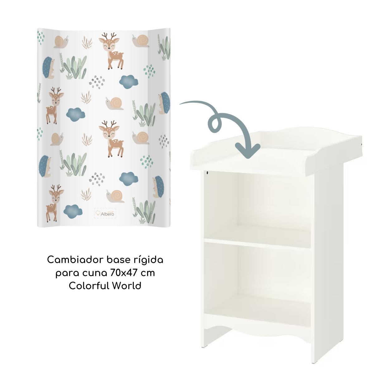 Colorful World Cambiador Base Rígida Para Cuna 70x47 Cm