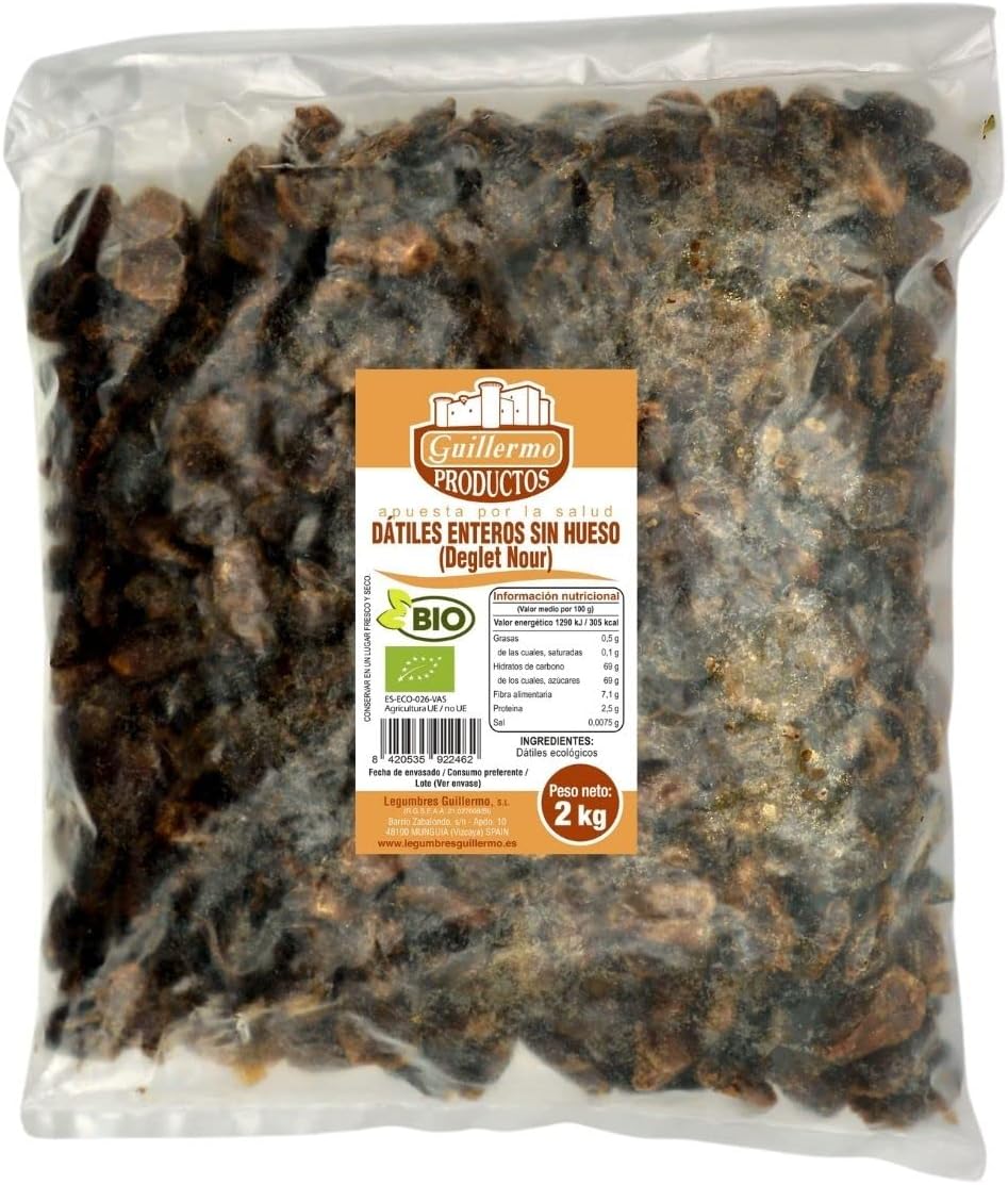 Dátiles Enteros Sin Hueso Bio (deglet Nour) - 2 Kg_0