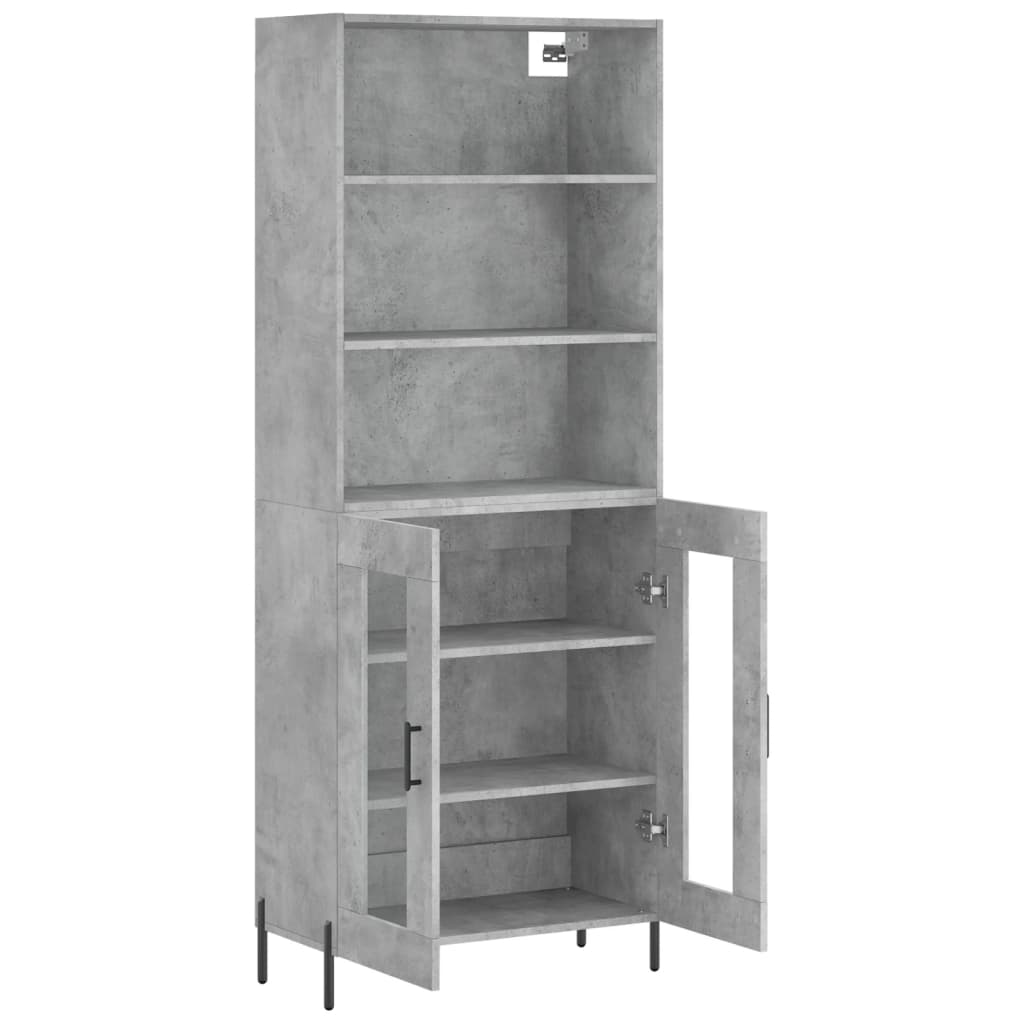 Aparador Alto Madera Contrachapada Gris Hormigón 69,5x34x180 Cm_3