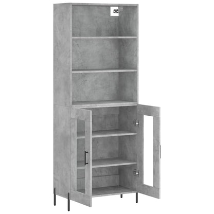 Aparador Alto Madera Contrachapada Gris Hormigón 69,5x34x180 Cm_3
