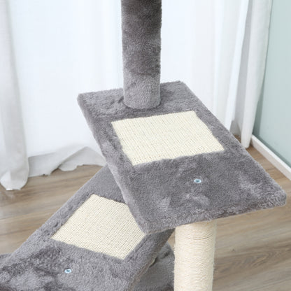 Pawhut Árbol Rascador Para Gatos 48,5x48,5x100cm Centro De Actividad Plataformas_3