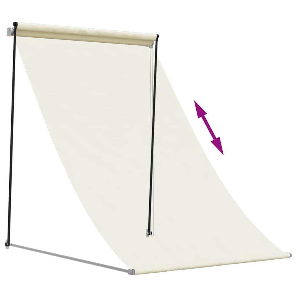 Toldo Retráctil De Tela Y Acero Crema 100x150 Cm_5