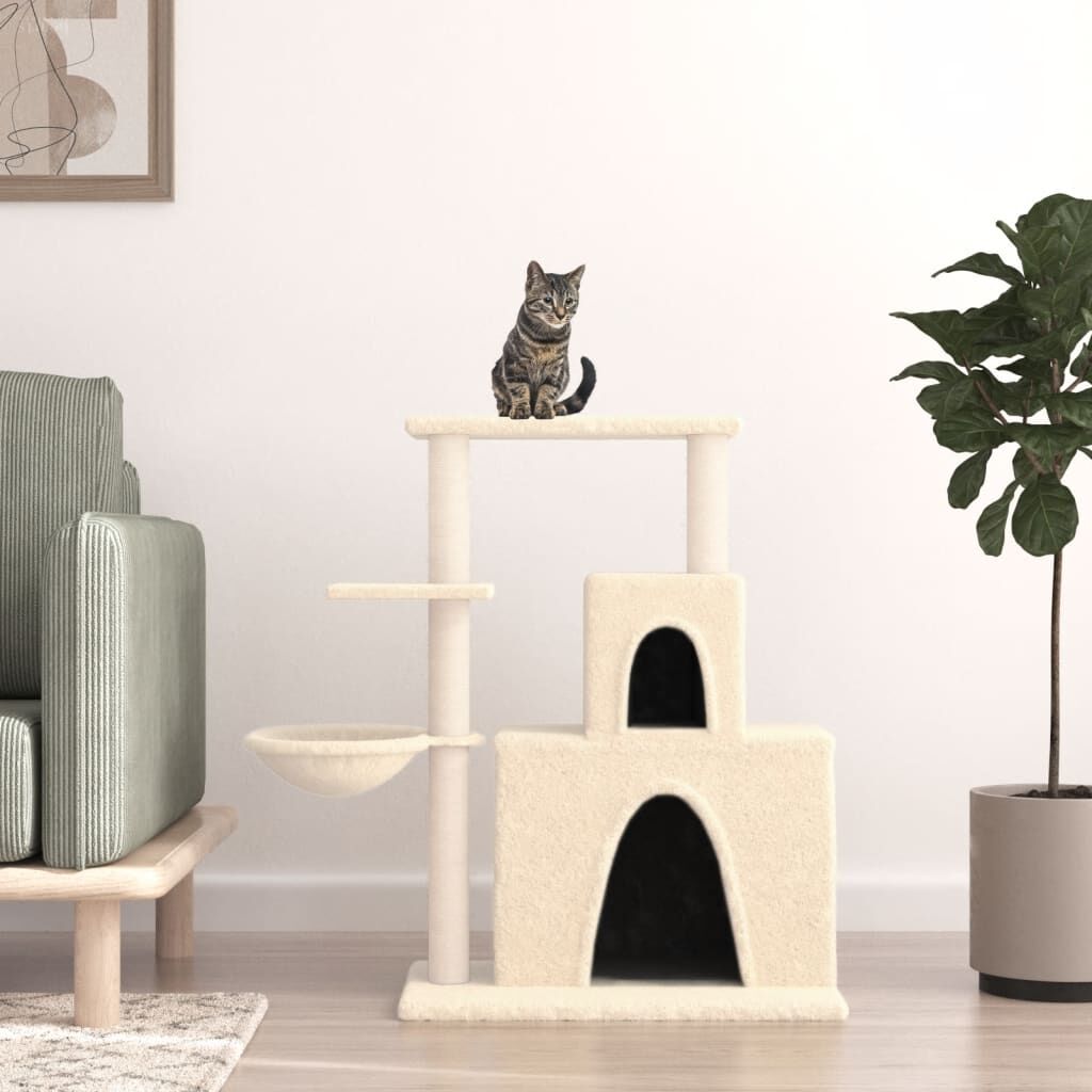 Vidaxl Rascador Para Gatos Con Postes De Sisal Color Crema 83 Cm_1