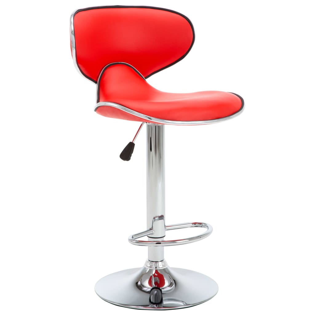 323645 Bar Stools 2 Pcs Red Faux Leather_1
