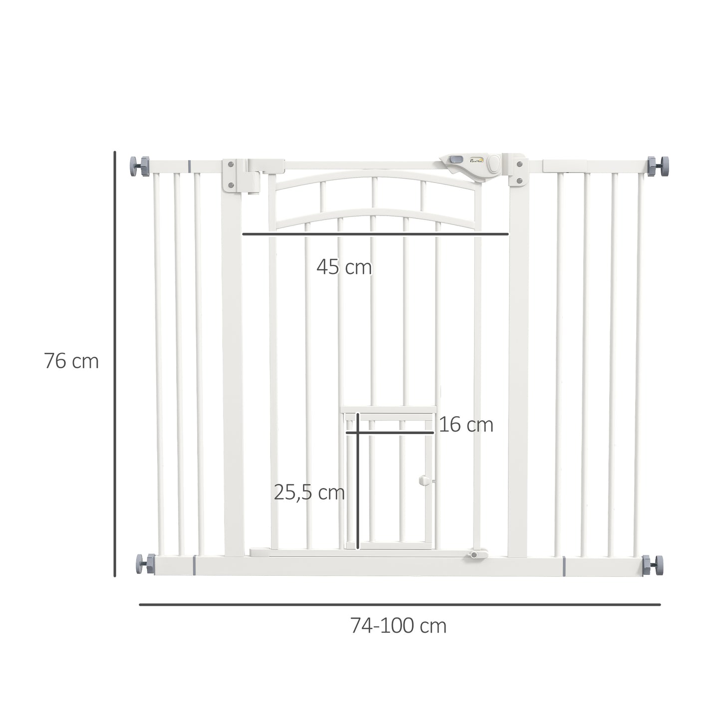 Pawhut Barrera De Seguridad Extensible Con Extensión 74-100x76 Cm Blanco_2