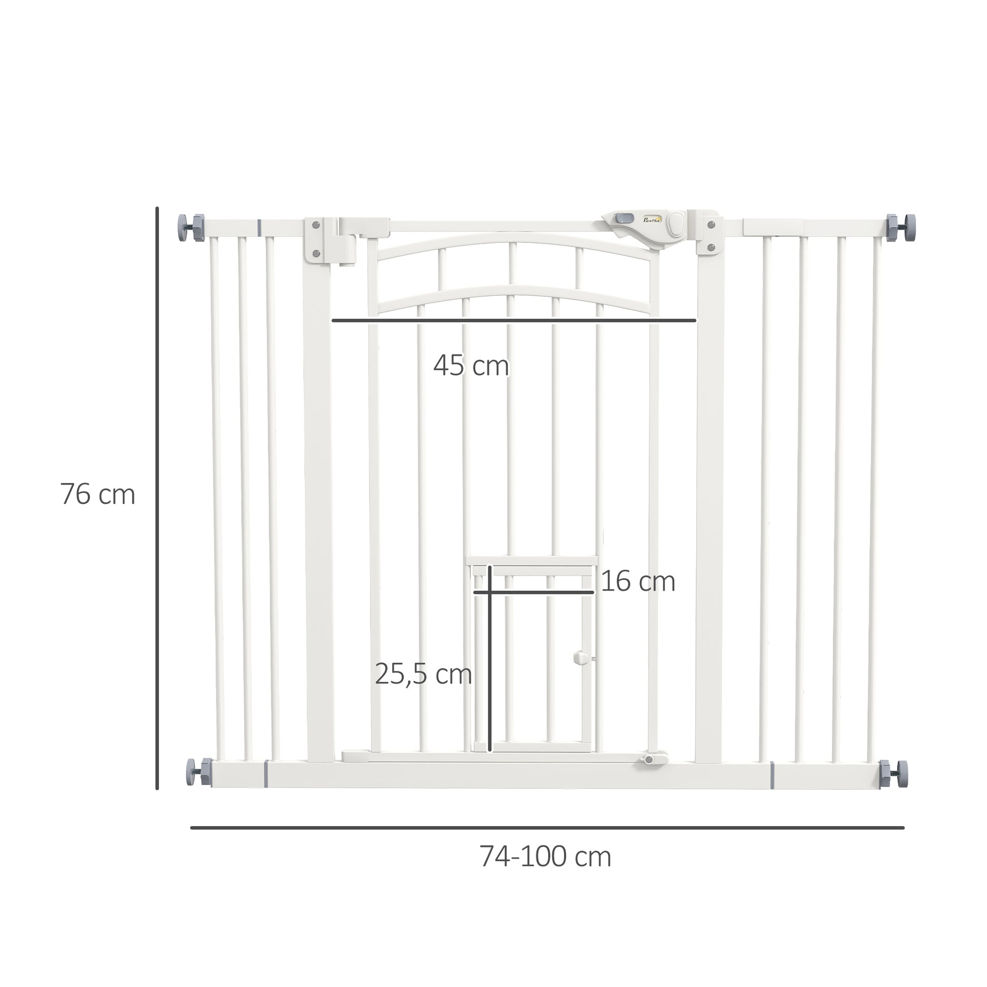 Pawhut Barrera De Seguridad Extensible Con Extensión 74-100x76 Cm Blanco_2