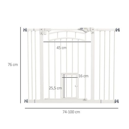 Pawhut Barrera De Seguridad Extensible Con Extensión 74-100x76 Cm Blanco_2