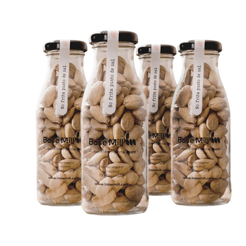 Pack Almendra No Frita Sin Piel Y Sal Eco (4 Botellas 150g)._0