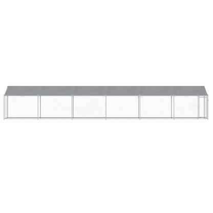 Jaula De Perros Techo Y Puerta Acero Galvanizado Gris 12x2x2 M_3