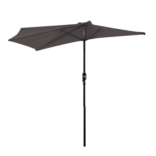 Outsunny Sombrilla Parasol Jardín Con Manivela Semicircular Exterior 269x138x236_0