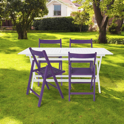 Well Home Mobiliario & Decoración - Pack 4 Sillas Bas En Madera De Haya, Acabado Lila