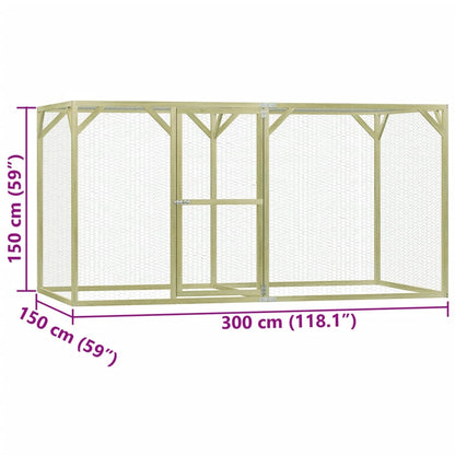 Vidaxl Jaula Gallinero Madera Impregnada De Pino 3x1,5x1,5 M_5