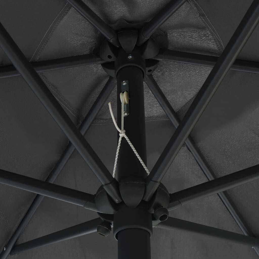 Vidaxl Sombrilla De Jardín Luces Led Palo De Aluminio Antracita 270 Cm_4