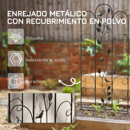 Outsunny Juego De 4 Enrejados De Jardín Con Marco De Acero 40x106 Cm Negro_5
