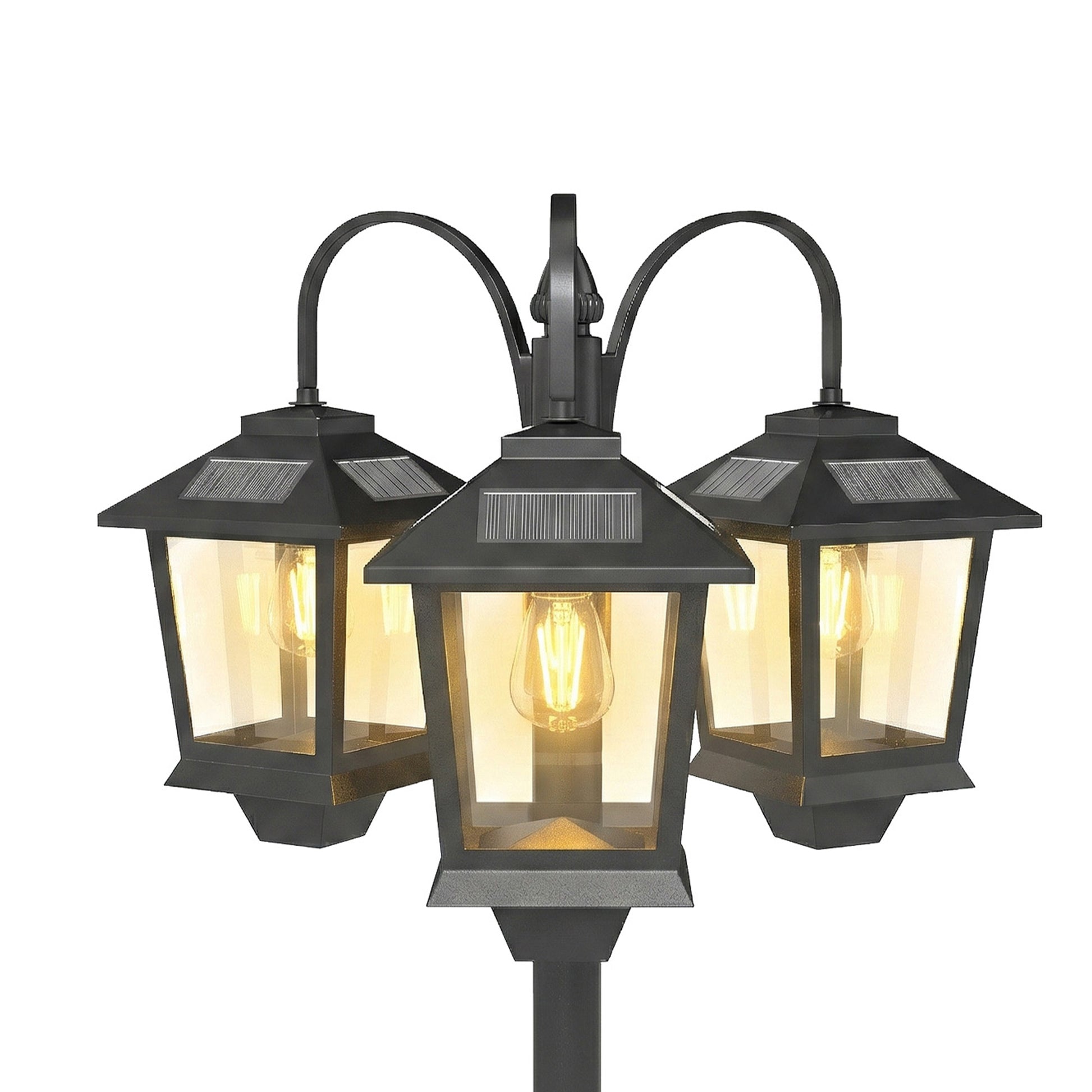 Outsunny Farola Solar Exterior Con 3 Cabezales Encendido/apagado Automático_3
