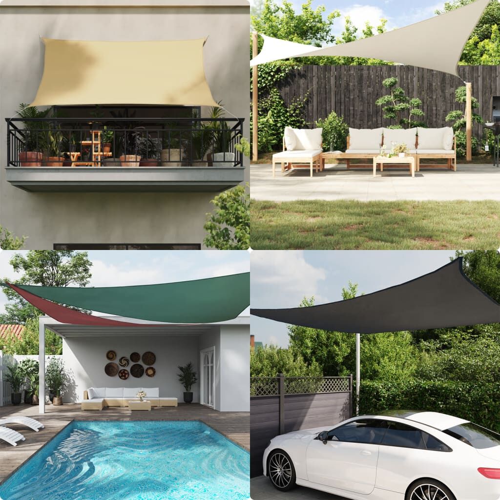 Vidaxl Toldo De Vela Triangular Tela Oxford Negro 4x5x5 M_1