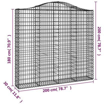 Cestas De Gaviones 5 Uds Forma De Arco Hierro 200x30x180/200 Cm_5