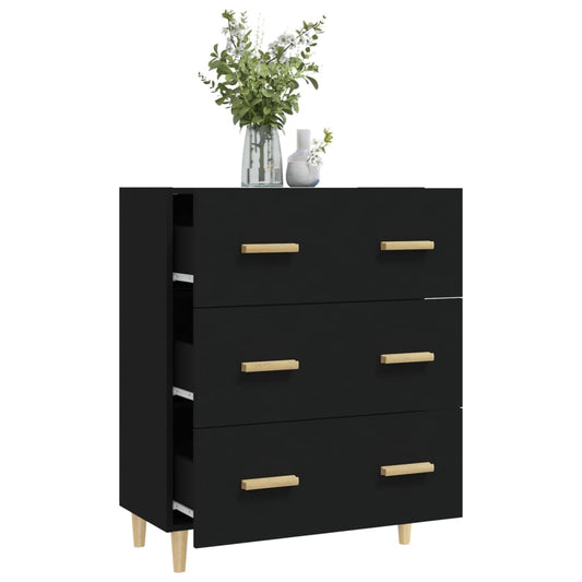 Aparador De Madera Contrachapada Negro 70x34x90 Cm / Vetonek_0