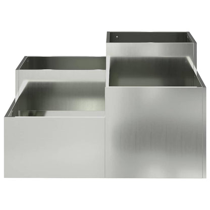 Maceta Para Jardín Plateado 80 X 80 X 48 Cm Acero Galvanizado_5
