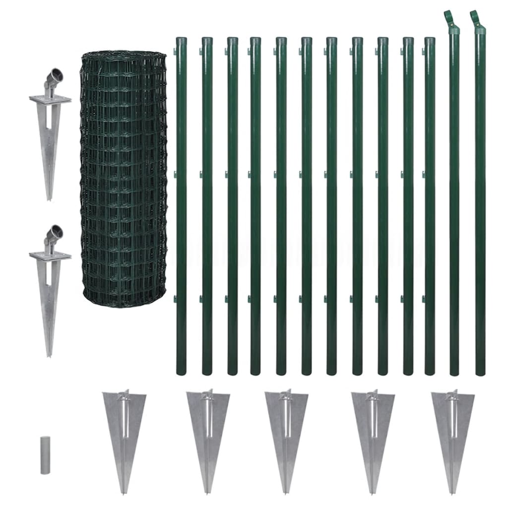 Set De Euro Valla Acero Verde 25x1,2 M / Vetonek_0